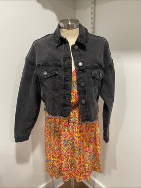 Garage Black Cropped Denim Jacket